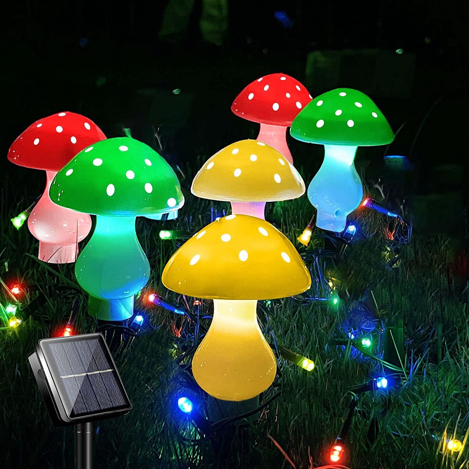 Amazon.co.jp: ソーラー キノコ妖精ライト ストリングライト LED